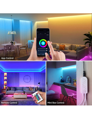 Luces LED Lepro Strip 5m RGB Control Remoto y Voz