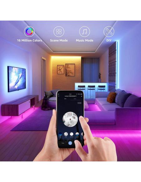 Luces LED Lepro Strip 5m RGB Control Remoto y Voz
