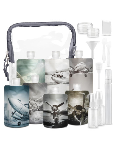 Botellas de Viaje BORSALI 3oz (89ml) Set 18 Piezas TSA