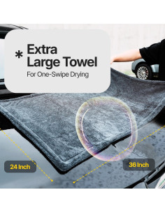 Toallas de Microfibra Crystal Clean 1300GSM 2-Pack Secado Rápido 2