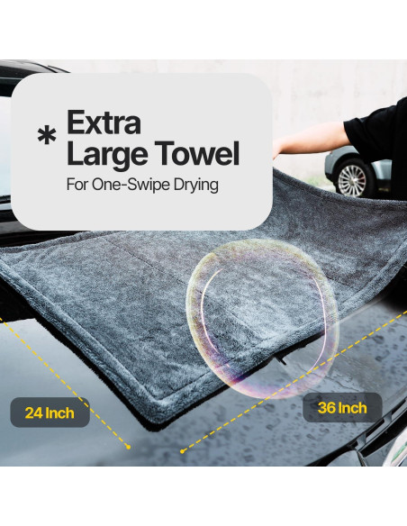 Toallas de Microfibra Crystal Clean 1300GSM 2-Pack Secado Rápido