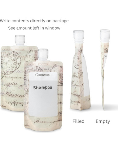 Botellas de Viaje BORSALI 3oz (89ml) Set 18 Piezas TSA