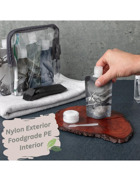 Botellas de Viaje BORSALI 3oz (89ml) Set 18 Piezas TSA