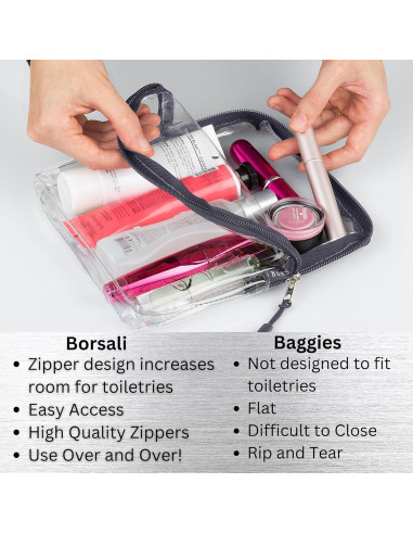 Botellas de Viaje BORSALI 3oz (89ml) Set 18 Piezas TSA