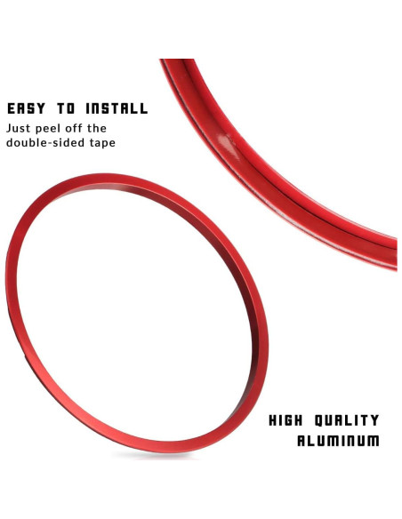 Cubiertas de Perilla de AC y Anillos de Ventilación Auovo para Toyota Tacoma 2016-2023 - 8 Piezas (Rojo)