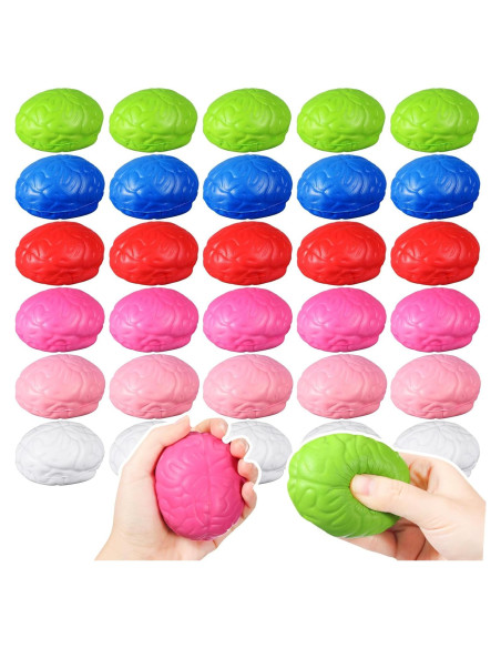 30 Pelotas de Estrés Cerebral Jenaai 7 cm Alivio Ansiedad