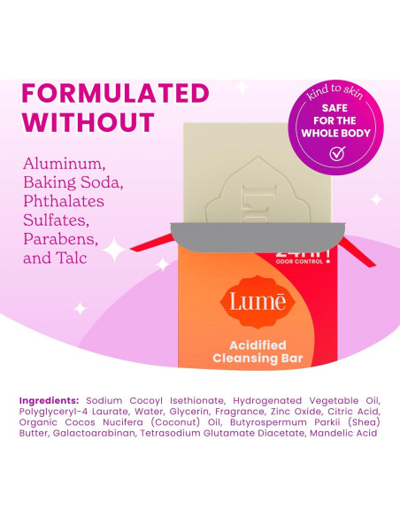 Barra de Limpieza Corporal Lume - Control de Olores 24h - 150g