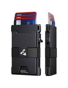 Billetera delgada dwnkove para hombres con bloqueo RFID - Negro