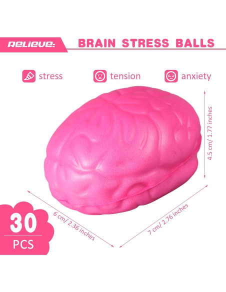 30 Pelotas de Estrés Cerebral Jenaai 7 cm Alivio Ansiedad