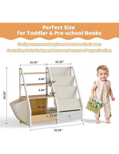 Estantería para Niños HAVLOTII Madera Clara 74.93 cm