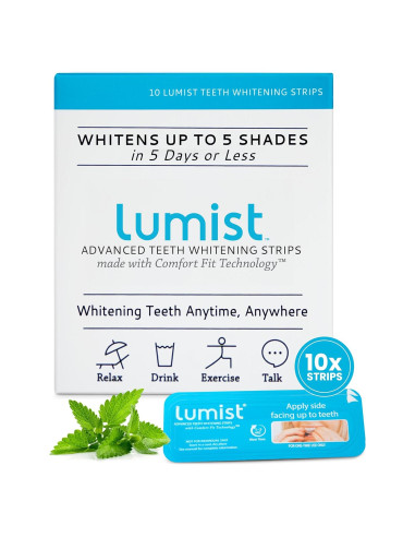 Tiras de Blanqueamiento Dental Lumist - 10 Unidades - Sabor Menta