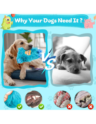 Juguete Interactivo para Perros QFCST Monstruo Verde 24.89x9.88cm