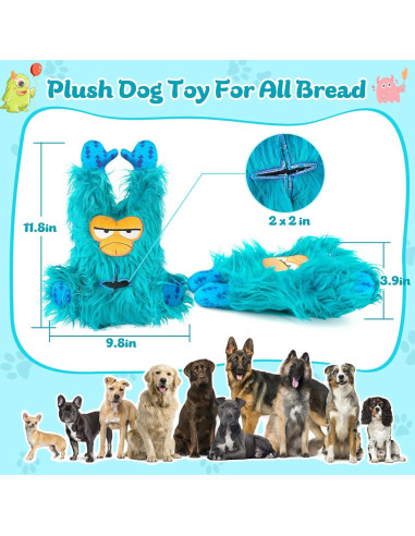 Juguete Interactivo para Perros QFCST Monstruo Verde 24.89x9.88cm