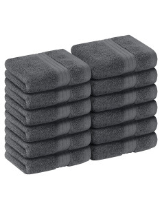 Juego de Paños de Lujo Utopia 30x30 cm 600 GSM 100% Algodón Gris