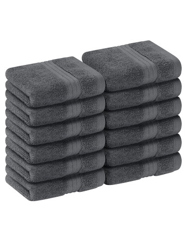 Juego de Paños de Lujo Utopia 30x30 cm 600 GSM 100% Algodón Gris