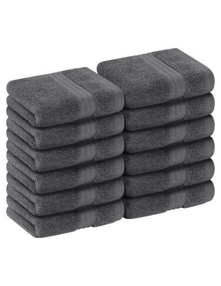 Juego de Paños de Lujo Utopia 30x30 cm 600 GSM 100% Algodón Gris