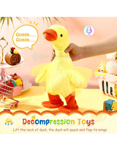 Pato Hablador Interactivo HyDren 32 cm Juguete de Peluche