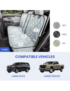 Cubierta de Asiento para Perros 4Knines Extra Grande Negra 2