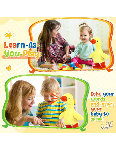 Pato Hablador Interactivo HyDren 32 cm Juguete de Peluche