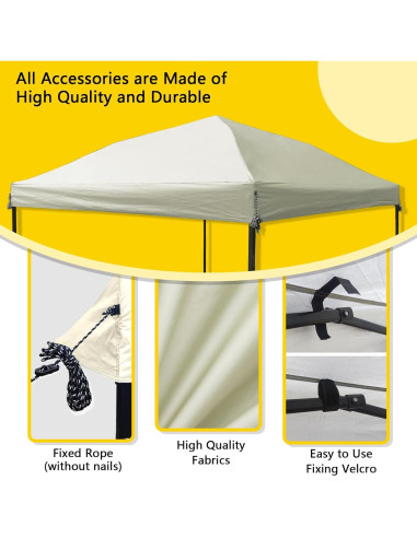 Techo de Carpa D&ONEHOS 10x10 Beige Impermeable 301x301 cm