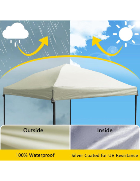 Techo de Carpa D&ONEHOS 10x10 Beige Impermeable 301x301 cm