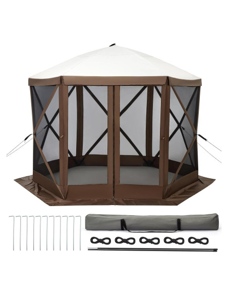 Carpa Gazebo Portátil SLEKVERSA 3.6x3.6m con Mosquitera