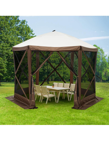 Carpa Gazebo Portátil SLEKVERSA 3.6x3.6m con Mosquitera