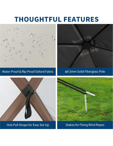 Carpa Gazebo Portátil SLEKVERSA 3.6x3.6m con Mosquitera