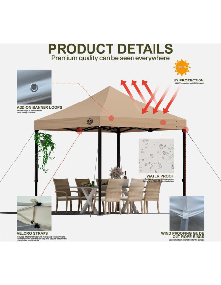 Cubierta de toldo 10x10 Morikoro Tela Oxford Impermeable