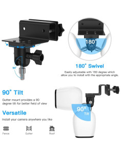 Soporte de canalón HOLACA para cámaras Arlo y eufyCam - 2 Paquetes 2