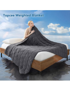 Manta con peso Topcee 91x122 cm 1.36 kg Microfibra Gris 2