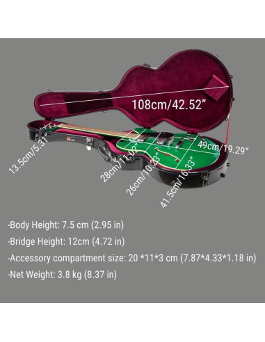 Funda de Fibra de Vidrio Crossrock para Guitarras Eléctricas 335 Negra