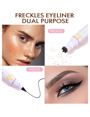 Sello de Pecas Falsas 2 en 1 Aaiffey - Delineador Líquido Negro