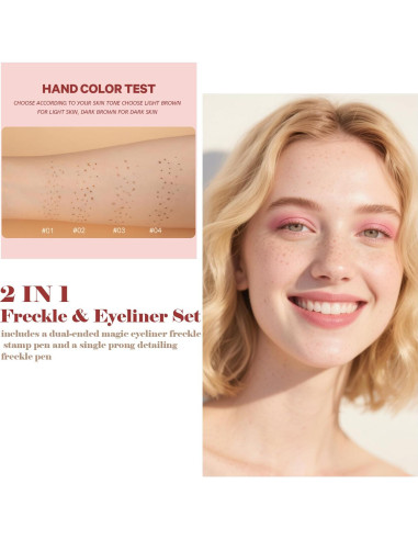 Sello de Pecas Falsas 2 en 1 Aaiffey - Delineador Líquido Negro