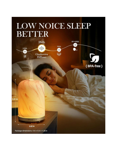 Difusor de Aceite Esencial Onaboviva M53 120ml Mármol Rosado