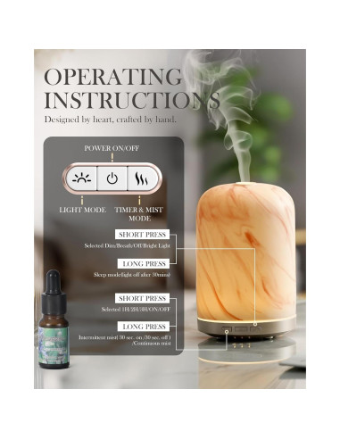 Difusor de Aceite Esencial Onaboviva M53 120ml Mármol Rosado