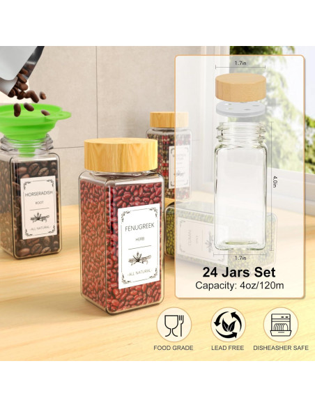 Organizador de Especias Agotglmi con 24 Tarros y 355 Etiquetas Organizador de Especias Agotglmi con 24 Tarros y 355 Etiquetas