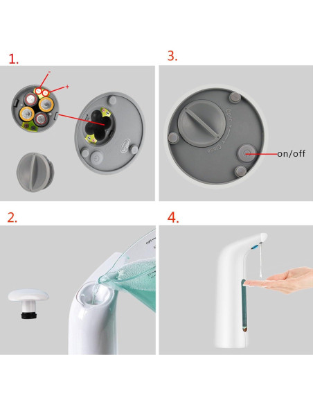 Dispensador de Jabón Automático KIAWON 414 ml Negro IPX6