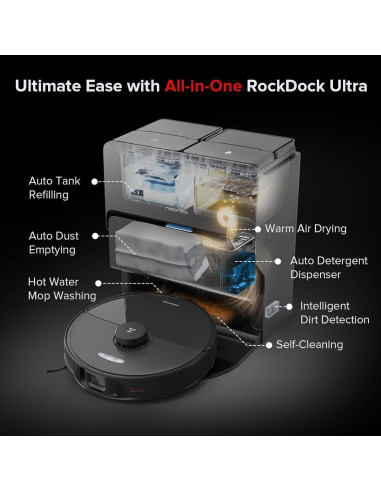 Robot Aspiradora y Mopa Roborock S8 Max Ultra Negro 8000Pa