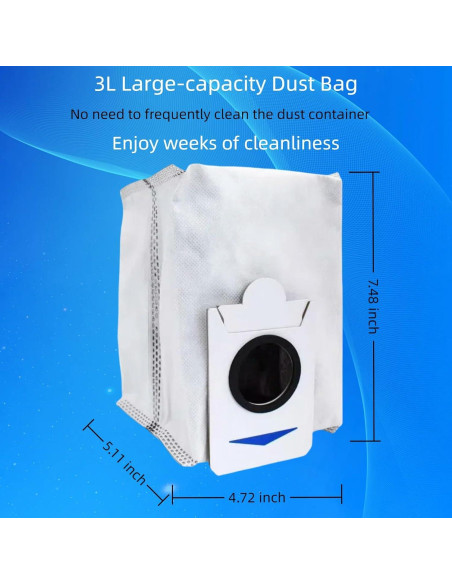 10 Bolsas de Polvo Alternethic para ECOVACS DEEBOT T30S Combo