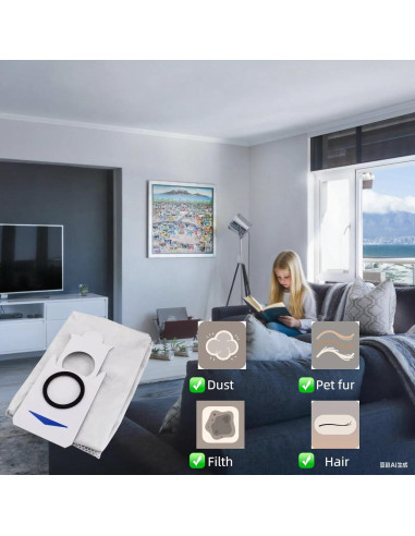 10 Bolsas de Polvo Alternethic para ECOVACS DEEBOT T30S Combo