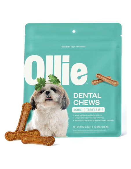Ollie Dental Chews para Perros Extra Pequeños 340 g - Aliento Fresco