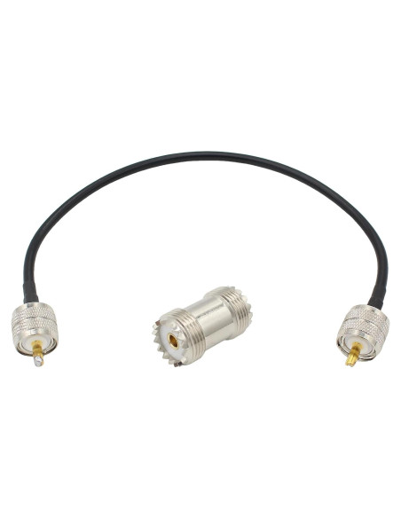 Cable Coaxial RG58 PL259 UHF Macho a Macho 30.48 cm