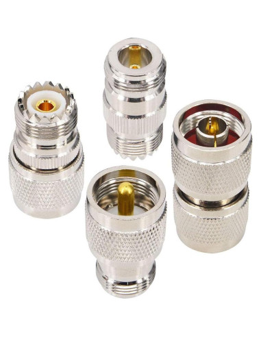 Kit Adaptadores Coaxiales N a UHF PL259 Onelinkmore - 4 Piezas