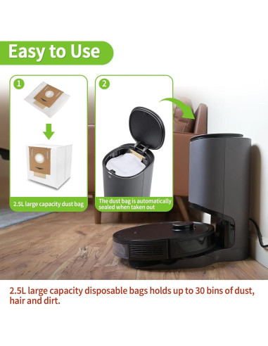 Bolsas de Polvo BOUYAO para Aspiradora Ecovacs Deebot T8 - Paquete de 20