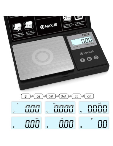 Báscula Digital de Bolsillo MAXUS ELITE 500g x 0.01g LCD