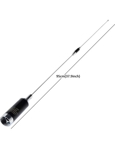 Antena NMO Doble Banda HYS 37.9" VHF UHF 144/430MHz con Soporte