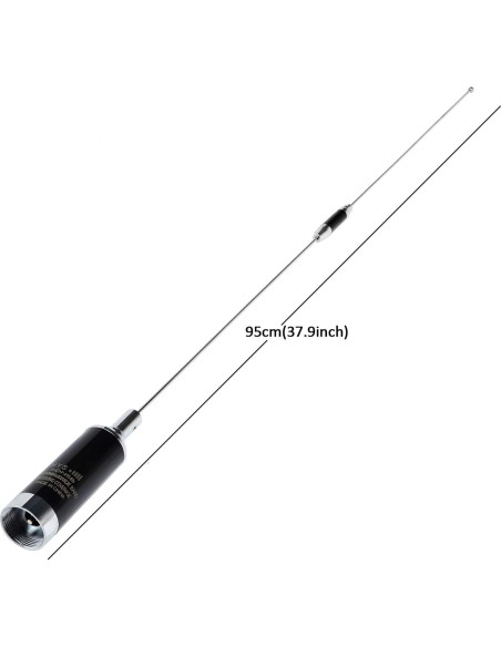 Antena NMO Doble Banda HYS 37.9" VHF UHF 144/430MHz con Soporte