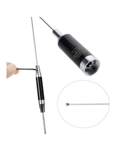 Antena NMO Doble Banda HYS 37.9" VHF UHF 144/430MHz con Soporte
