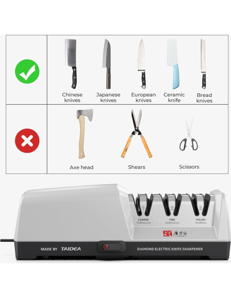 Afilador eléctrico de cuchillos PROCHOP 3 etapas con diamante